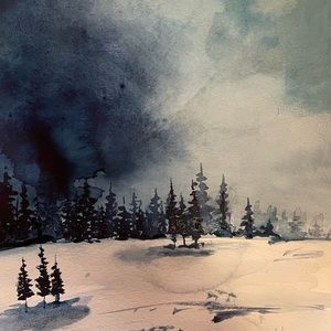 Winter ❄️ watercolor painting original